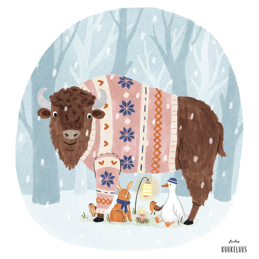 Kerstkaart - Wisent