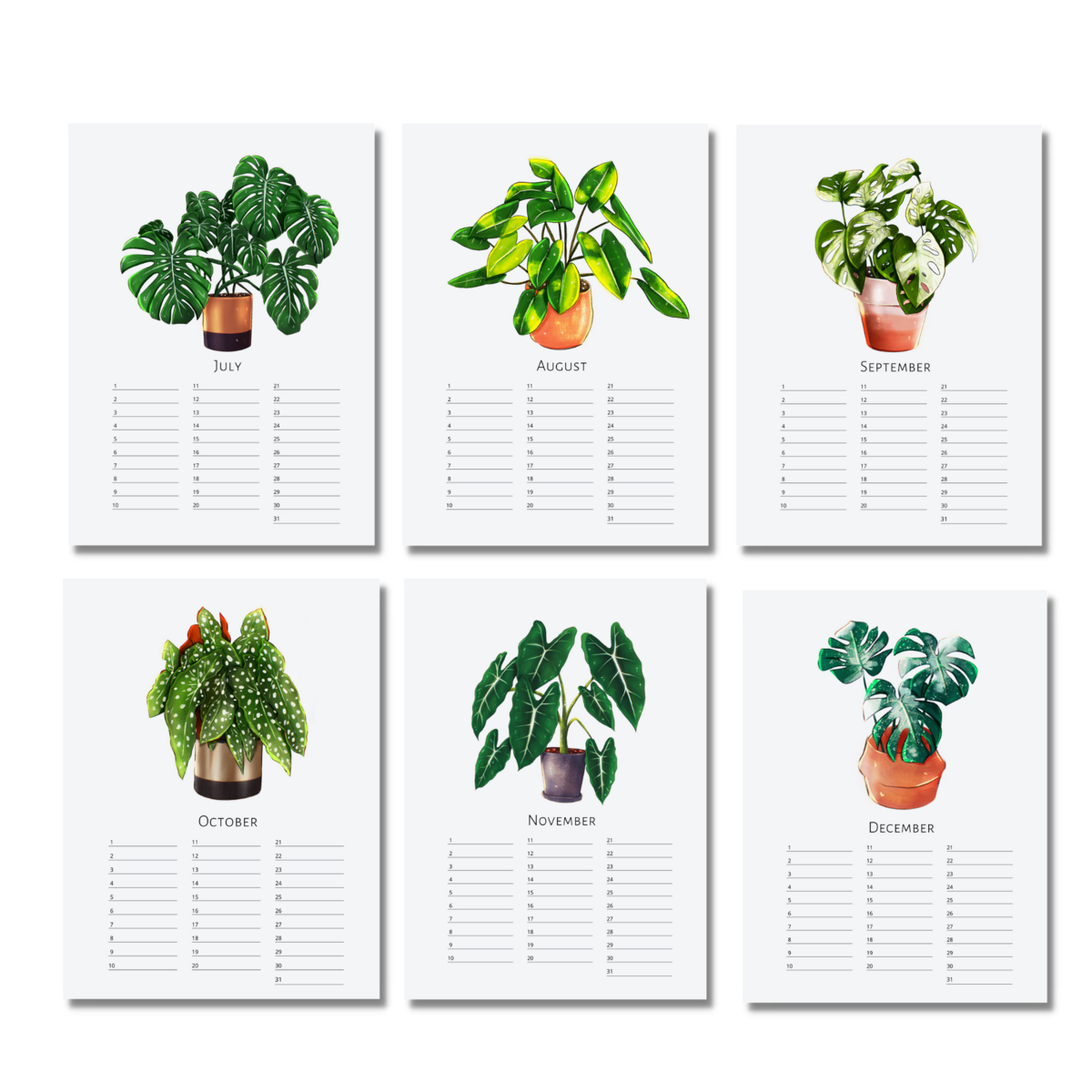 Calendar Green Plants