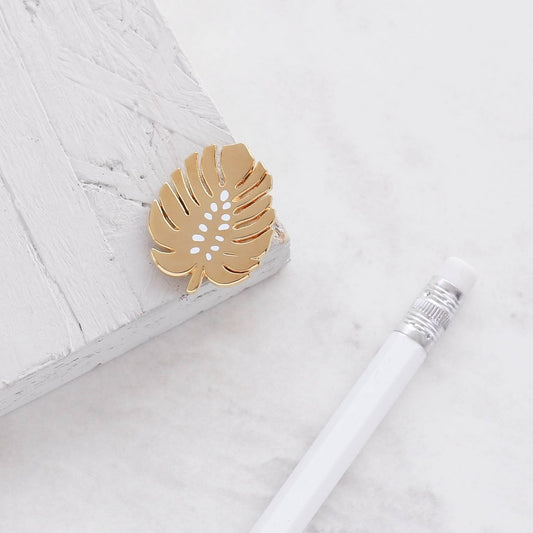 Monstera Pin Goud