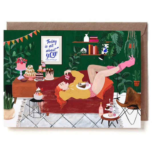 greeting card birthday jungle plants