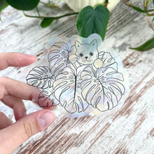 Afbeelding in Gallery-weergave laden, Regenboog Sticker - Monstera met Kat