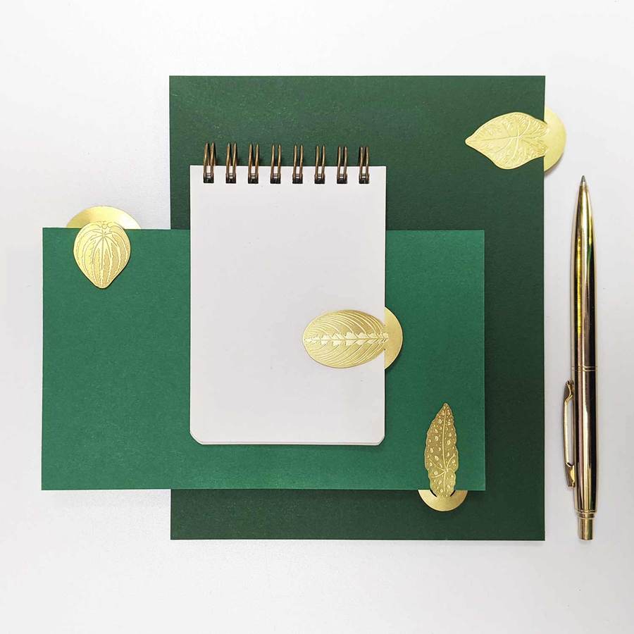Brass Leaf Bookmarks