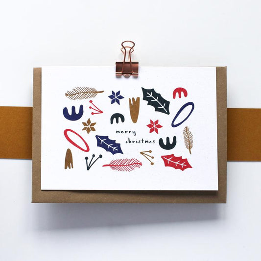 Card - Merry Christmas Plants