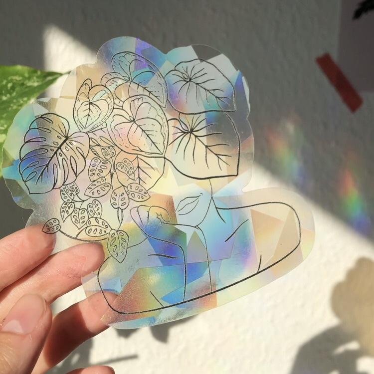 Regenboog Sticker - Plantlady