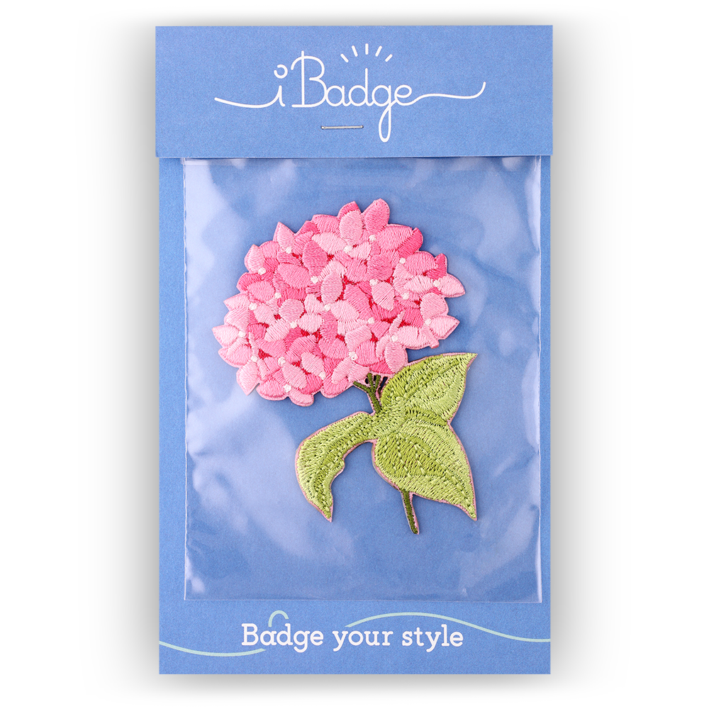 Strijkpatch - Roze Hortensia