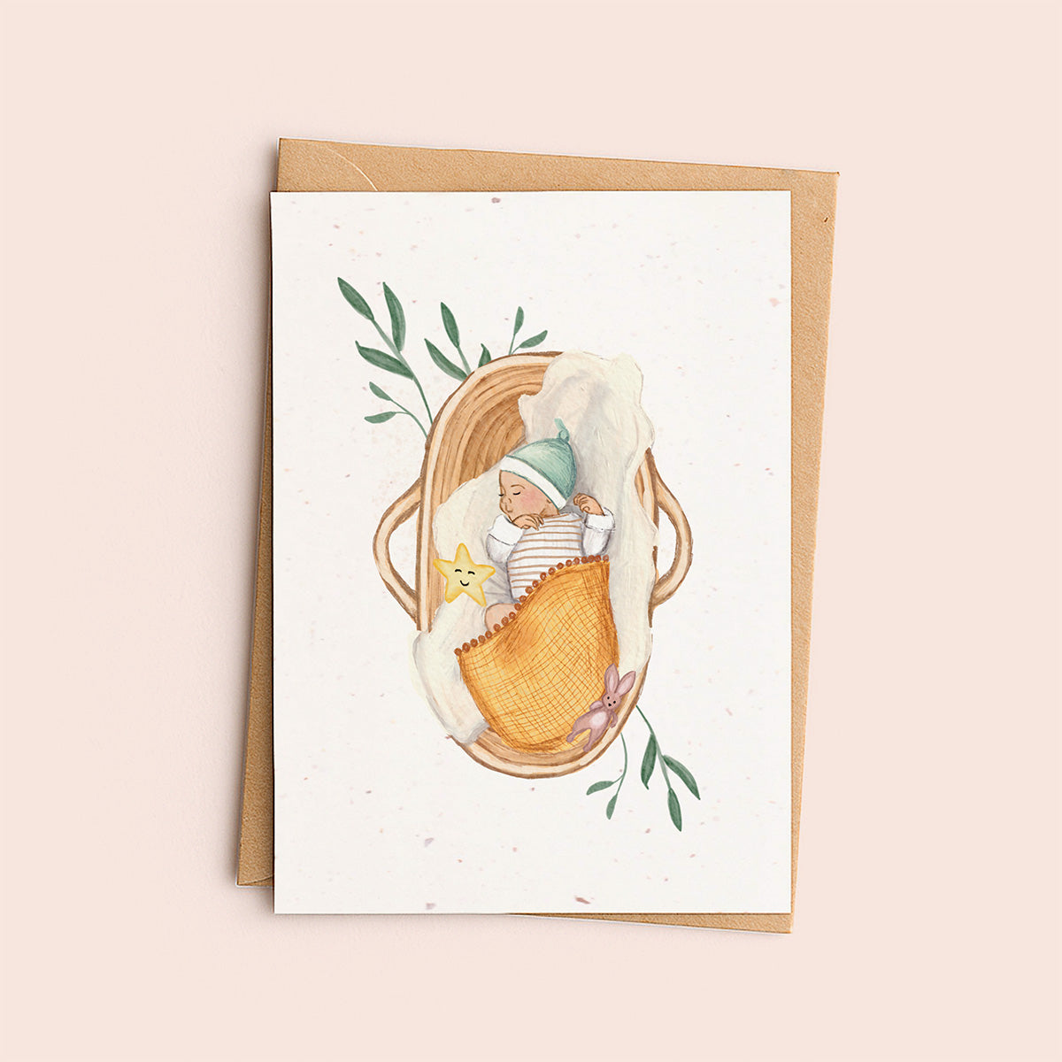 Card - Baby in Basket