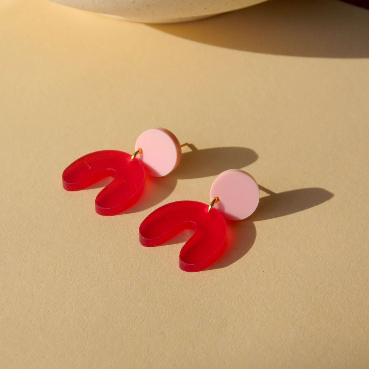 Earrings - Arch Pink & Red