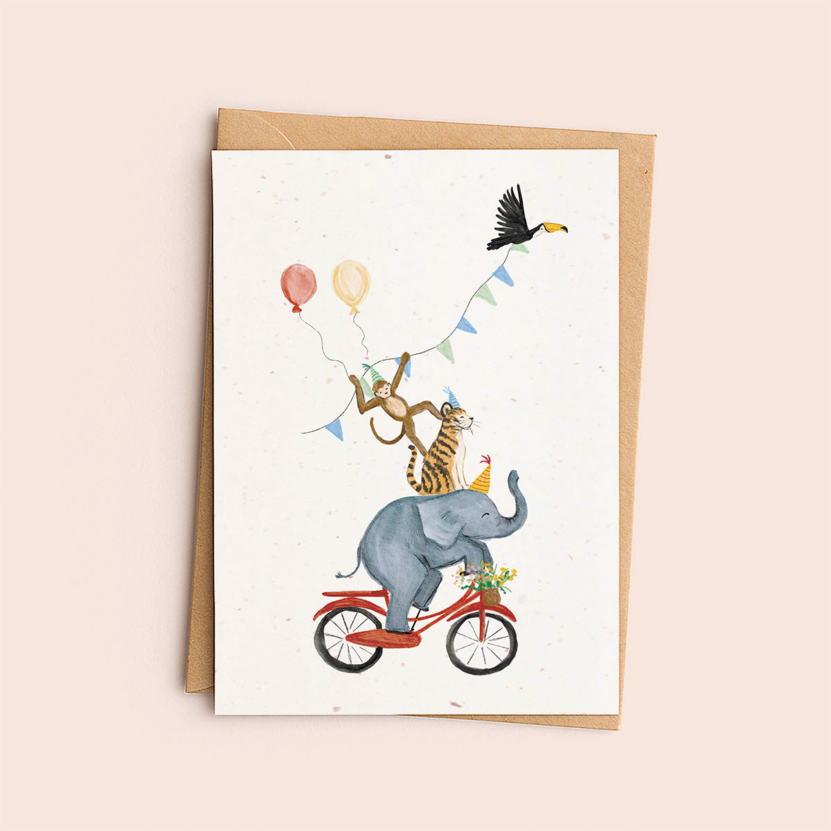 Card - Happy Animals on Bike