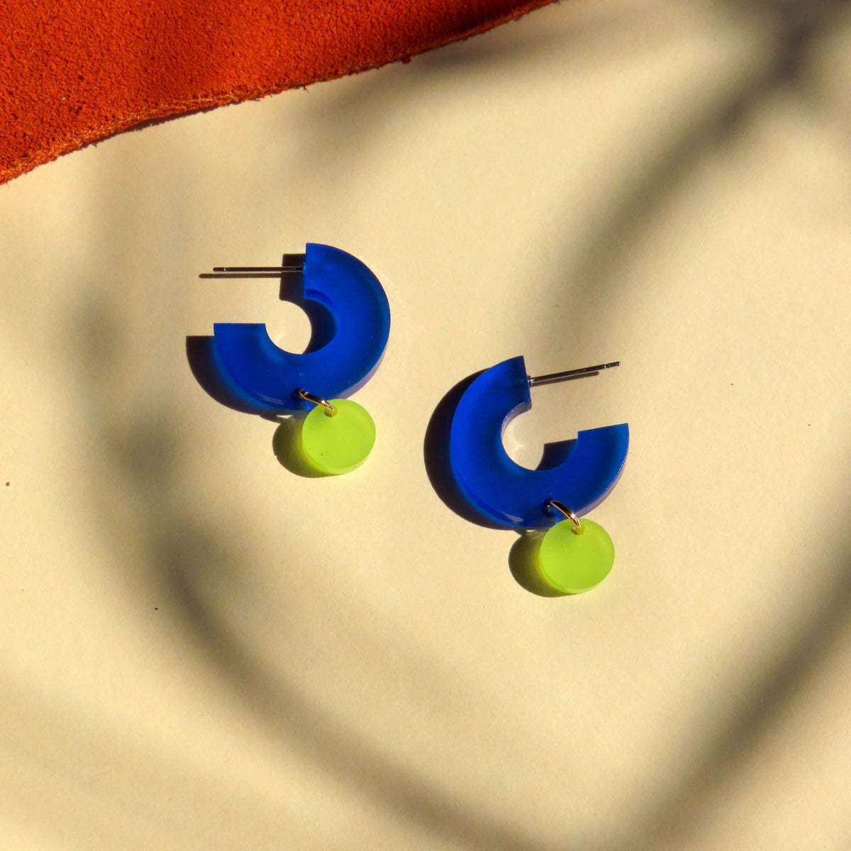 Earrings - Silva Blue & Lime