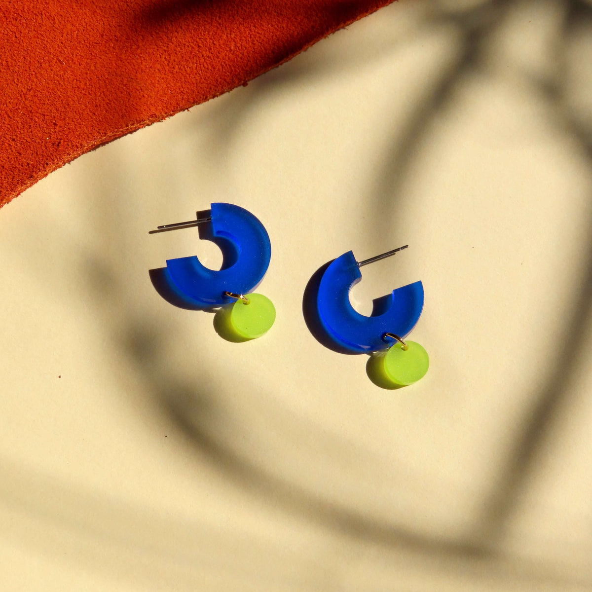 Earrings - Silva Blue & Lime
