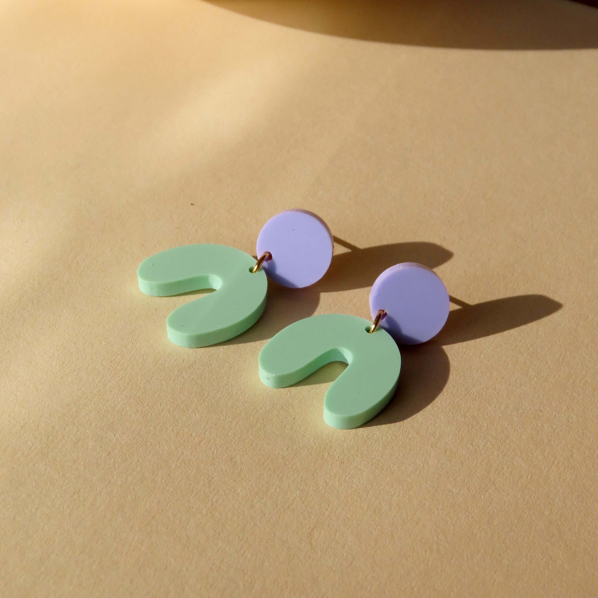Earrings - Arch Lilac & Green