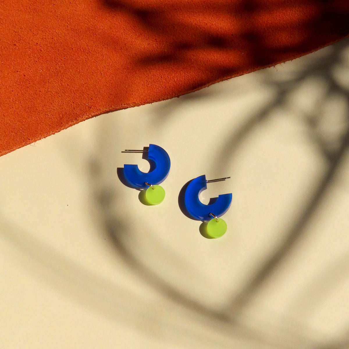 Earrings - Silva Blue & Lime