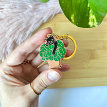 Load image into Gallery viewer, Keychain - Cat &amp; Pilea
