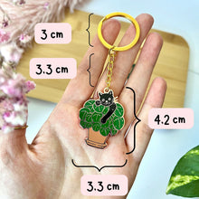 Load image into Gallery viewer, Keychain - Cat &amp; Pilea
