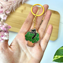 Load image into Gallery viewer, Keychain - Cat &amp; Pilea
