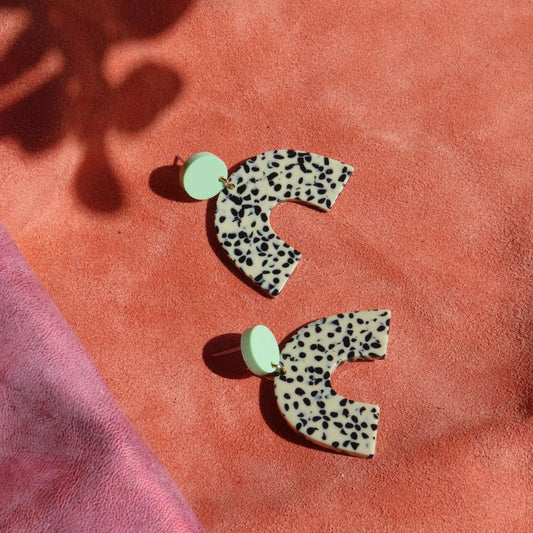 Oorringen - Greige Dots