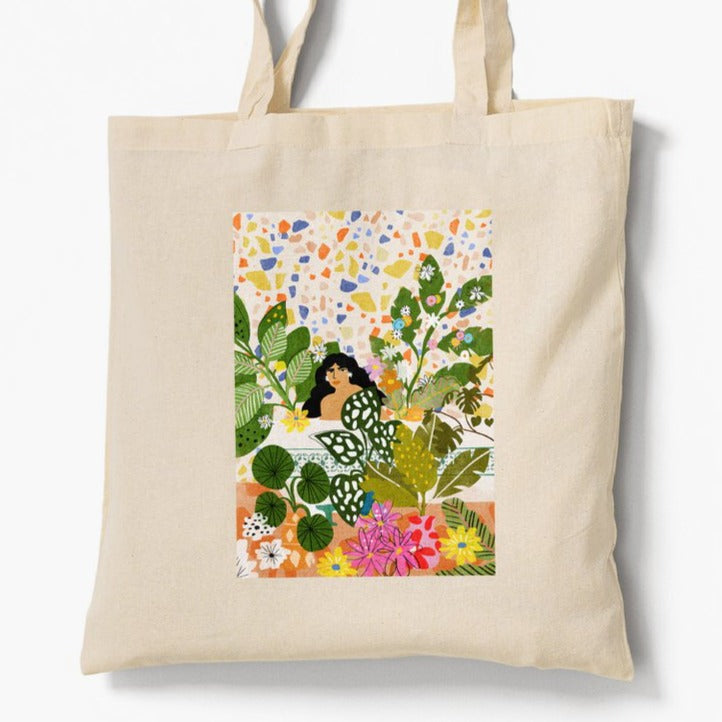 Tote Bag - Bathing With Flowers