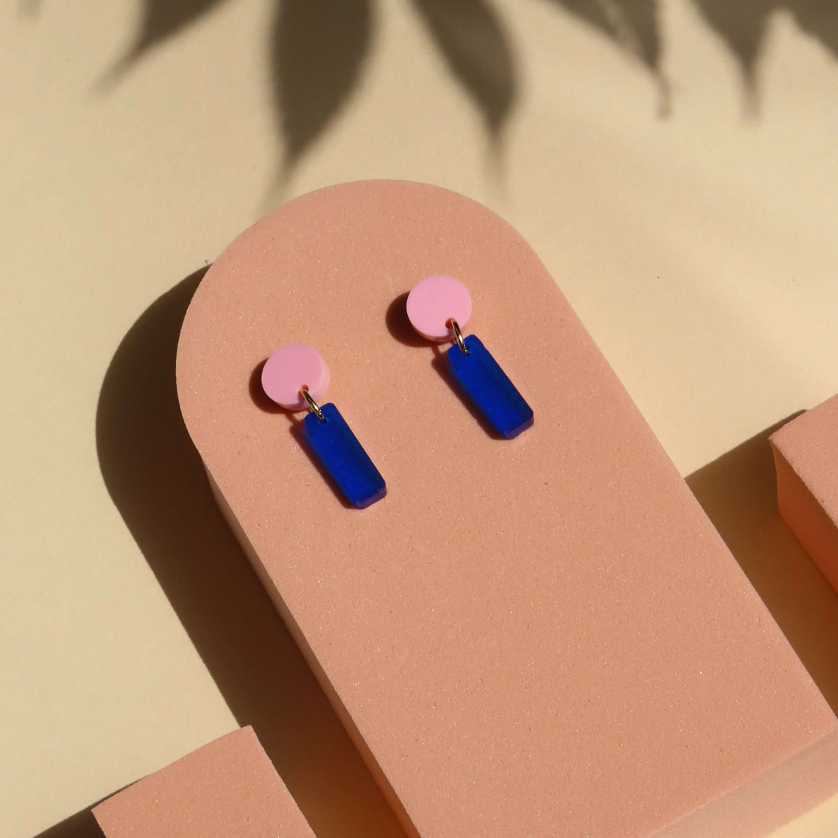 Earrings - Mini Sticks Pink & Blue