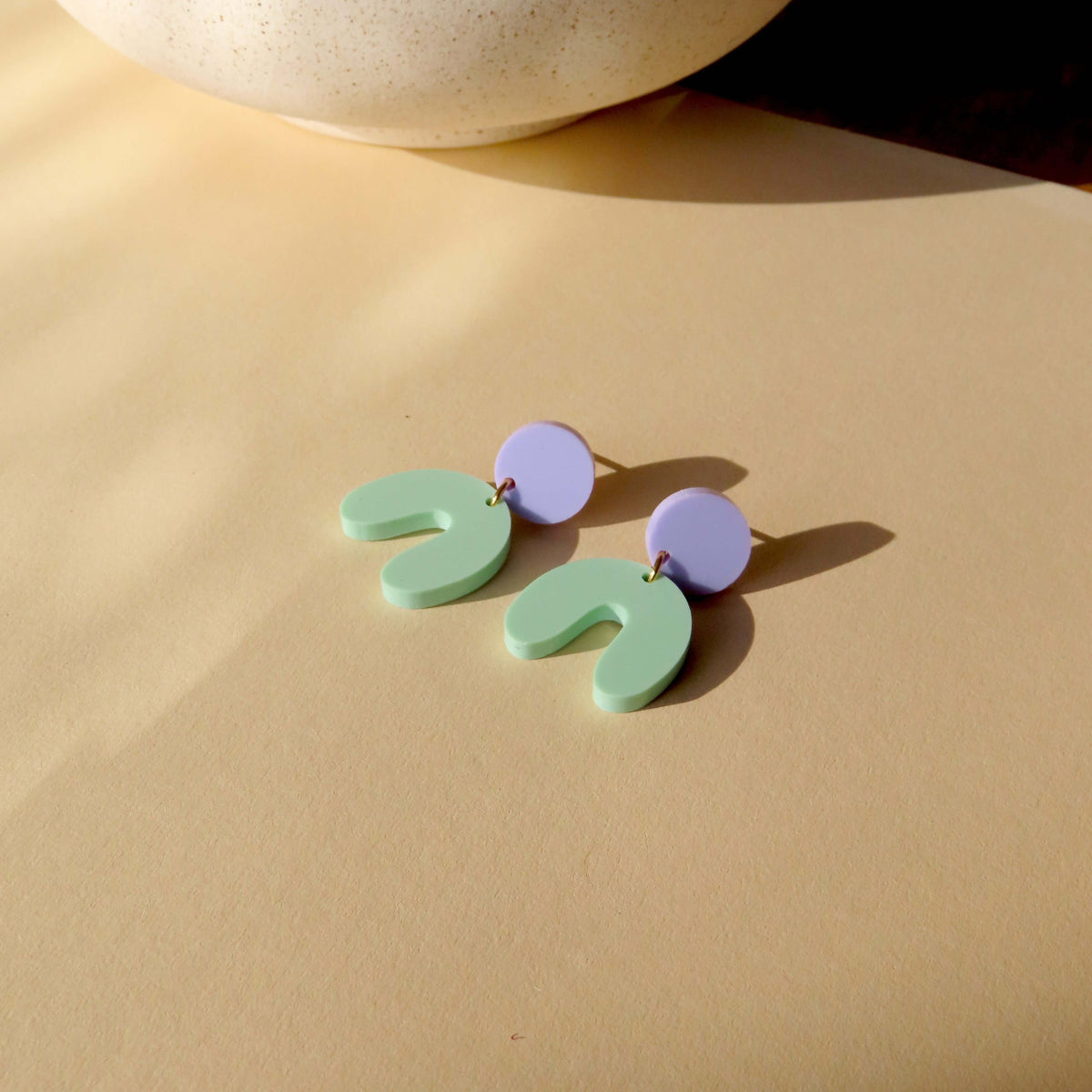 Earrings - Arch Lilac & Green