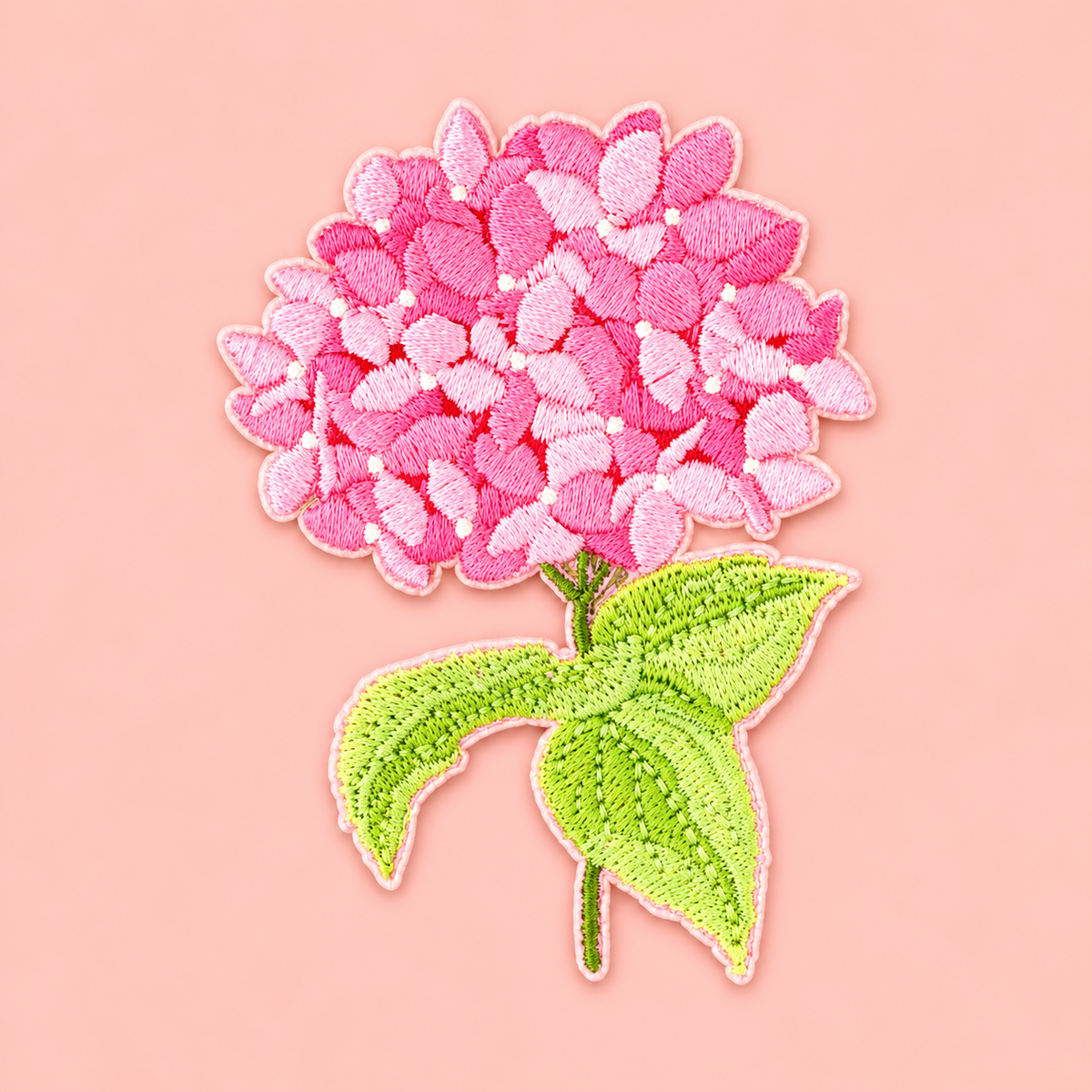 Strijkpatch - Roze Hortensia