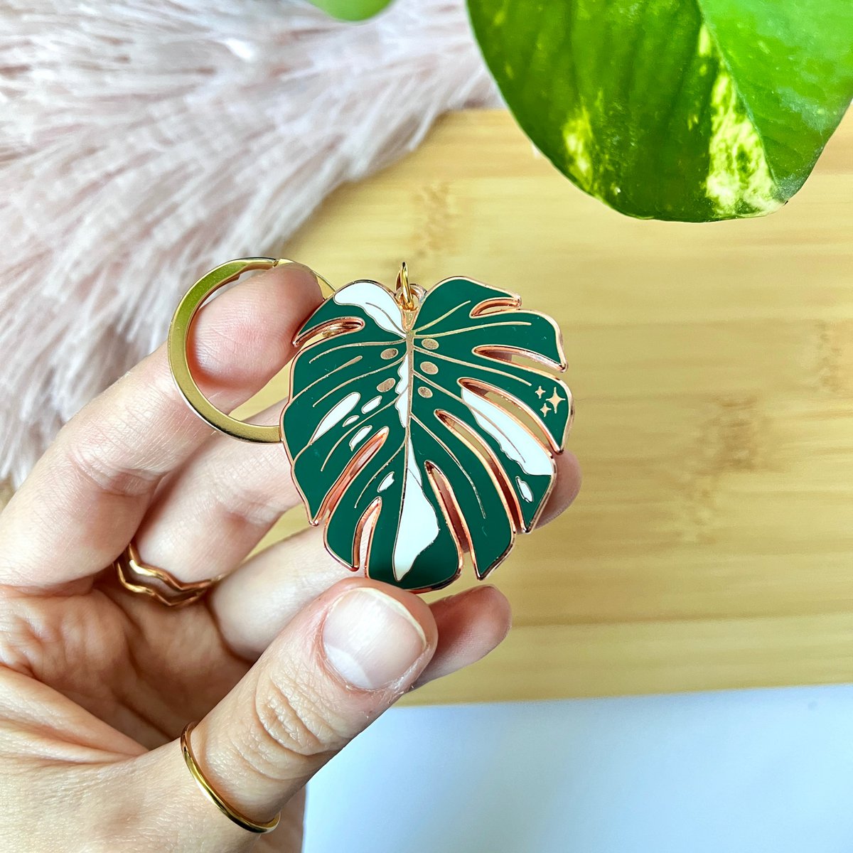 Sleutelhanger - Monstera Variegata