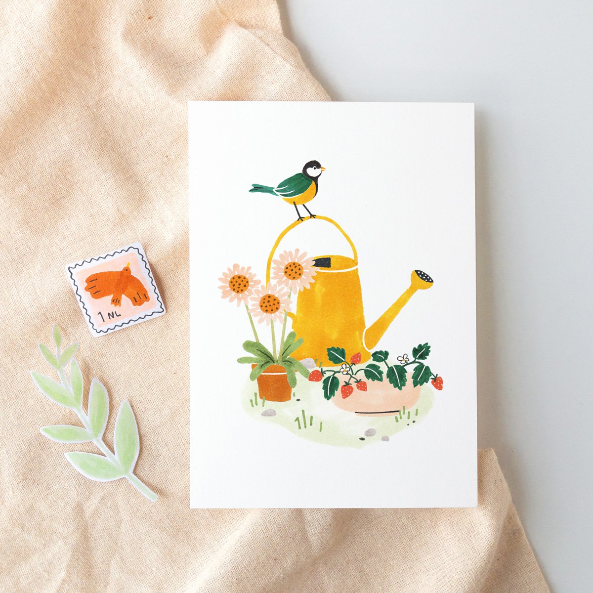 Postkaart - Vogelhuisjes