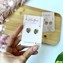 Load image into Gallery viewer, Monstera Leaf Stud Earrings
