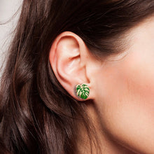 Load image into Gallery viewer, Monstera Leaf Stud Earrings
