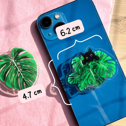 Telefoonbutton - Monstera Met Kat