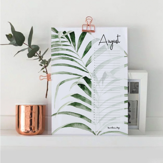 calendar tropical watercolor