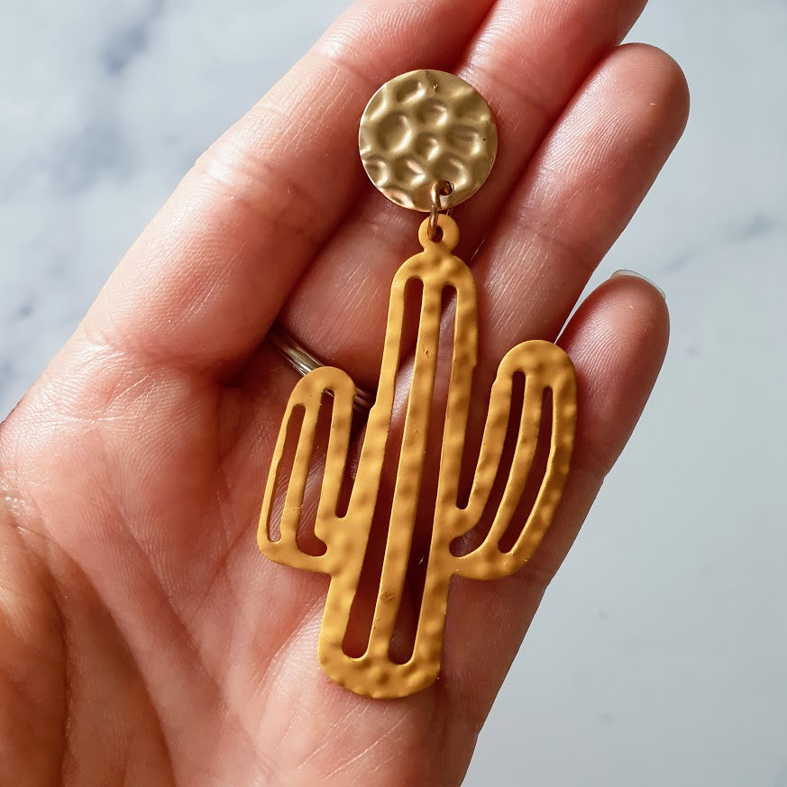 cactus oorringen geel oker