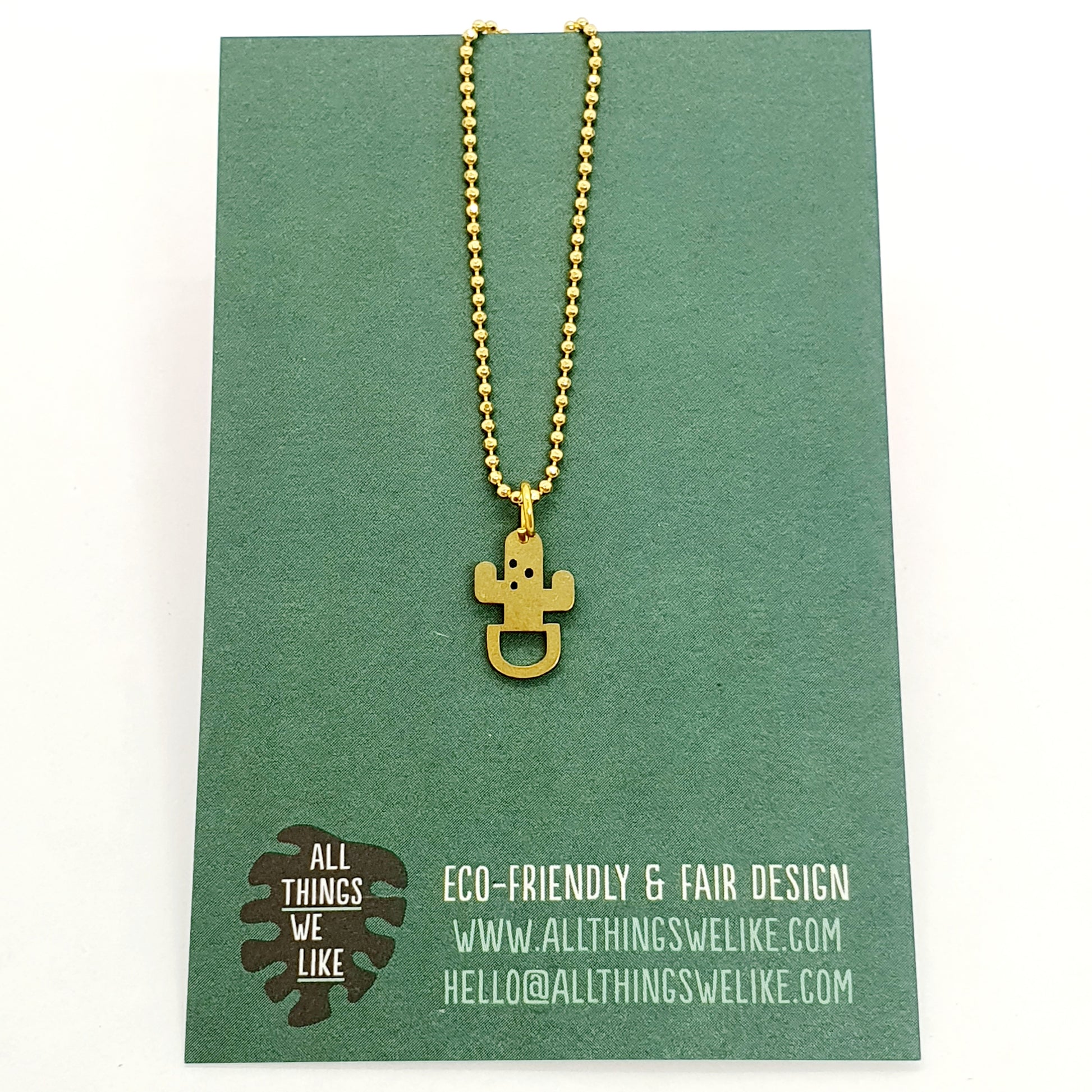 necklace cactus gold