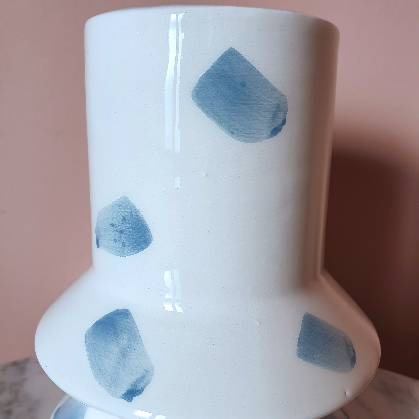 Geo Vaas - Blauw & Wit
