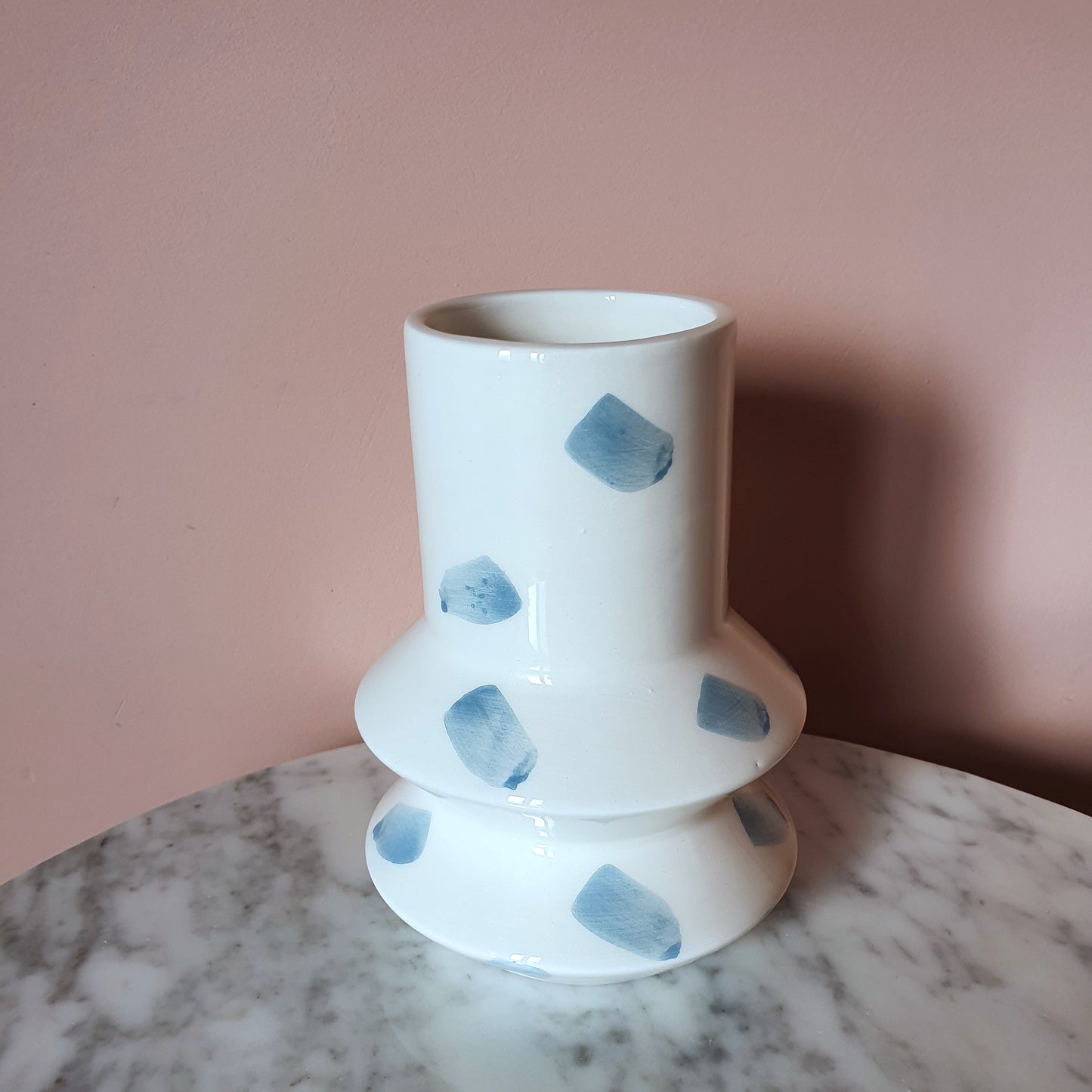 Geo Vaas - Blauw & Wit