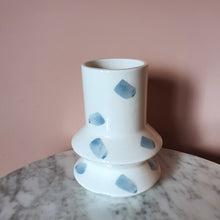 Load image into Gallery viewer, Geo Vase - Blue &amp; White
