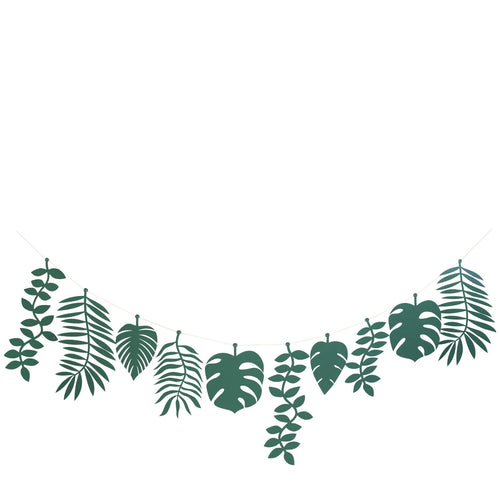 feestslinger jungle groen planten plant love party banner garland