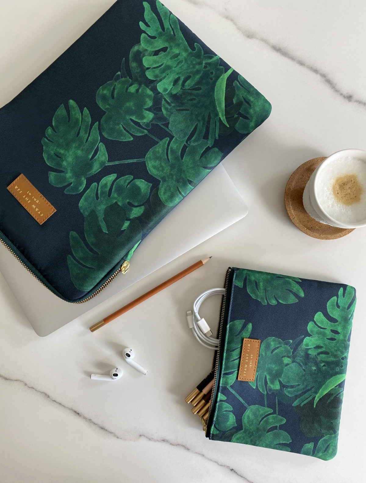 Tasje met Rits - Monstera