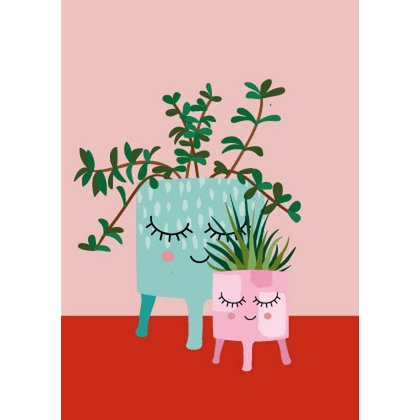 Postkaart - 2 Schattige Plantjes
