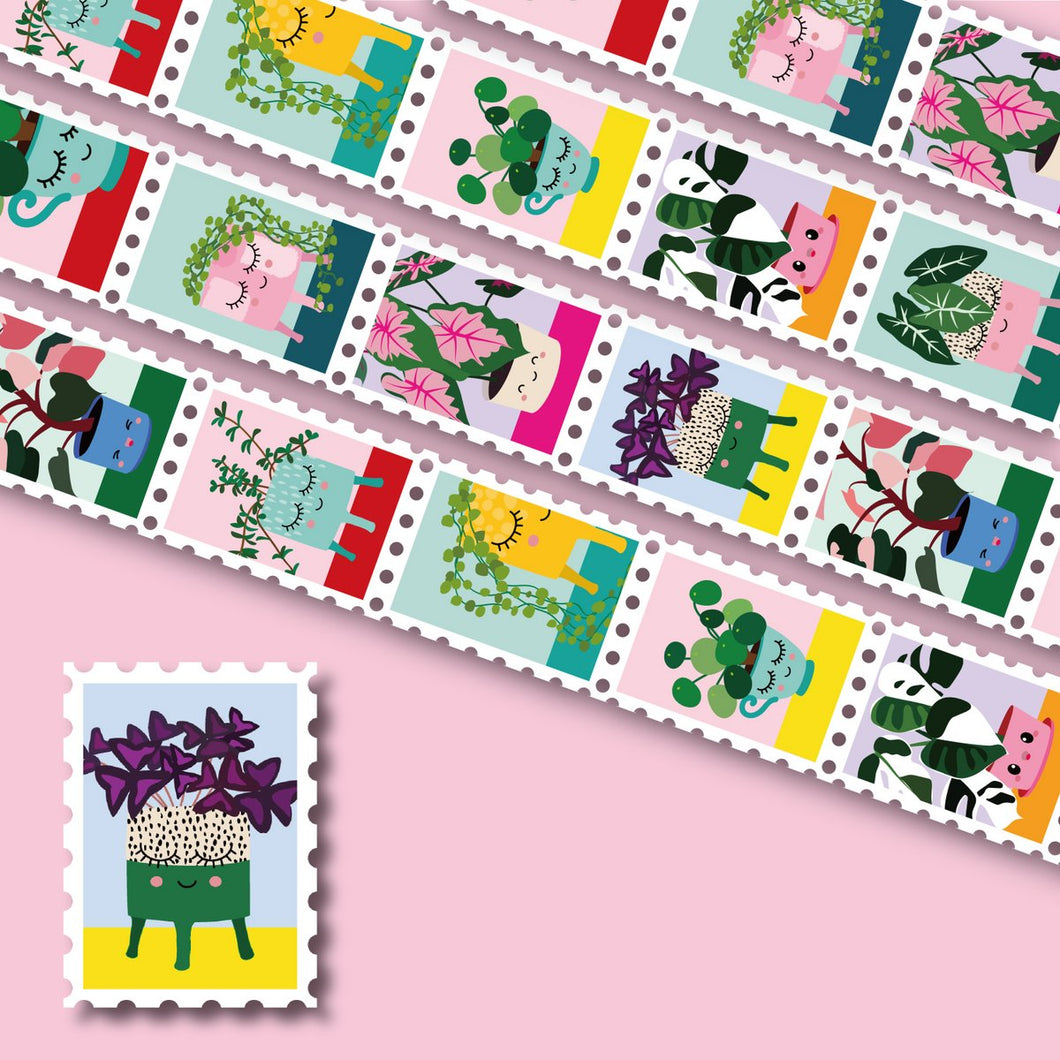 Postzegel Washi Tape - Plantjes