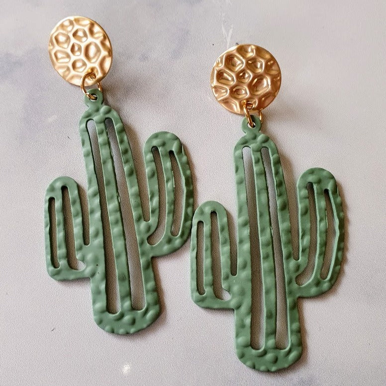 fun cactus earrings