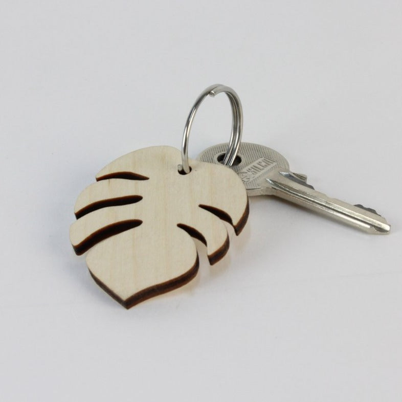 Sleutelhanger - Monstera Hout