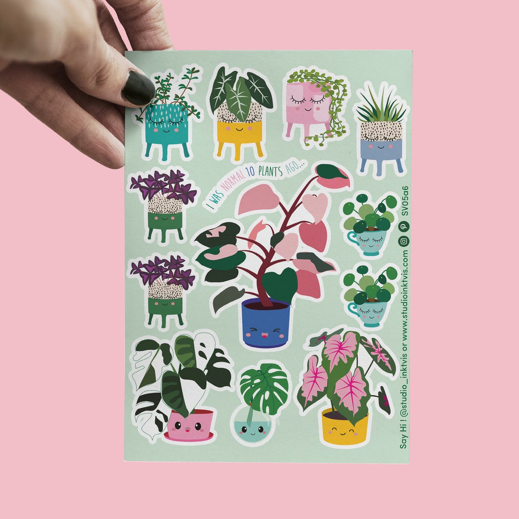 Sticker Sheet - Cute Plants