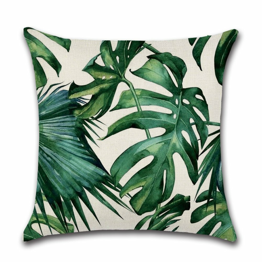 plant print motief kussen kussenhoes kussensloop pillow pillowcase case cover