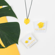 Load image into Gallery viewer, Monstera Earrings - Yellow
