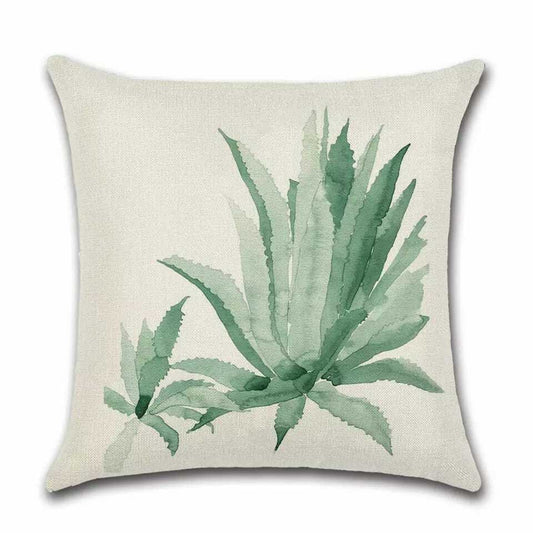 plant print motief kussen kussenhoes kussensloop 