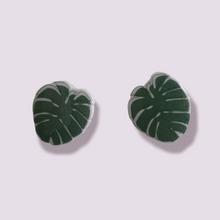 Load image into Gallery viewer, Monstera Studs Green
