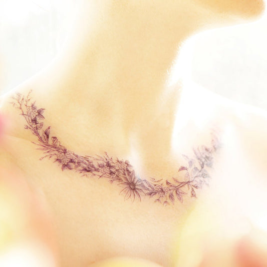 Tattoo - Rozen en Madeliefjes Ketting