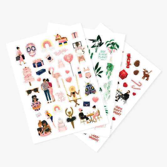 Stickervellen - Pink Green Red