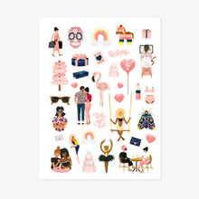 Load image into Gallery viewer, Sticker Sheets - Pink Green Red

