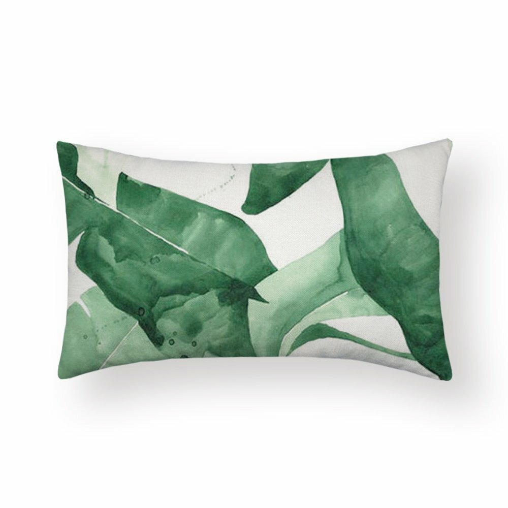 plant print motief kussen kussenhoes kussensloop pillow pillowcase case cover